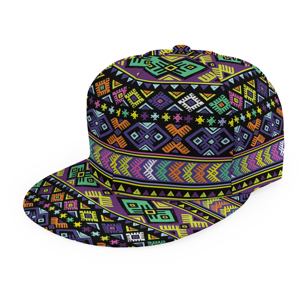Colorful Native Navajo Tribal Print Snapback Cap