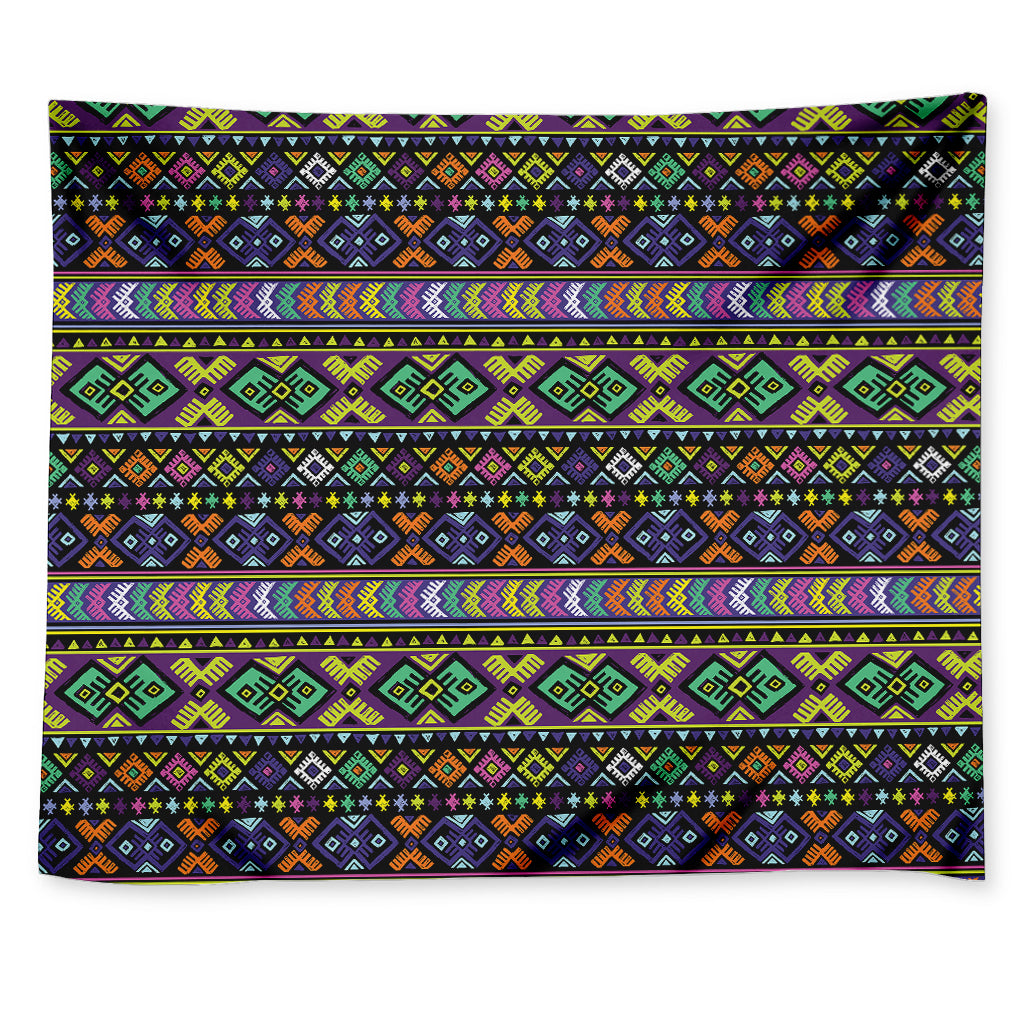 Colorful Native Navajo Tribal Print Tapestry