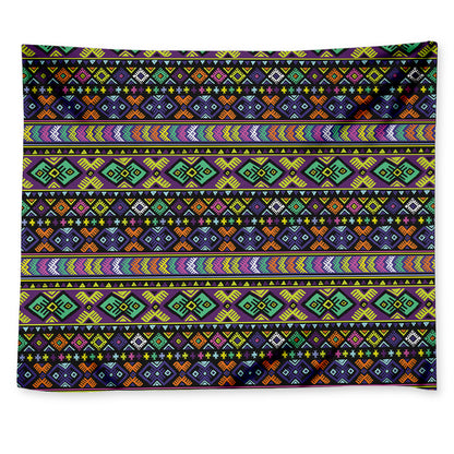 Colorful Native Navajo Tribal Print Tapestry