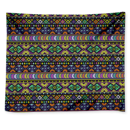 Colorful Native Navajo Tribal Print Tapestry