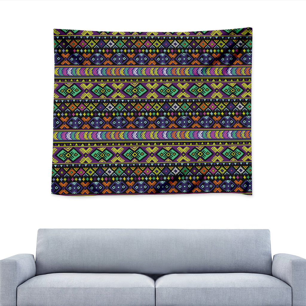 Colorful Native Navajo Tribal Print Tapestry