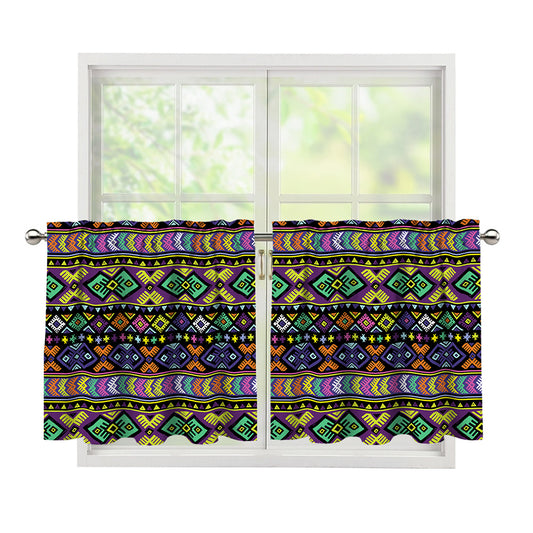 Colorful Native Navajo Tribal Print Tier Curtains