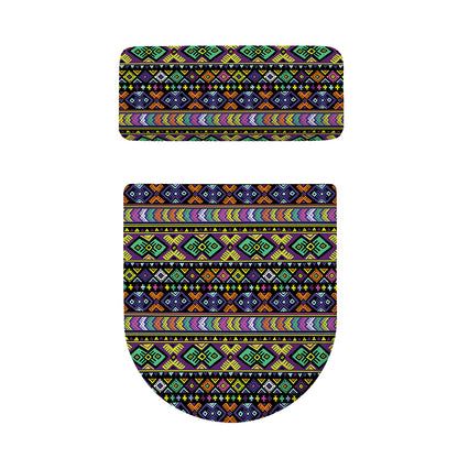 Colorful Native Navajo Tribal Print Toilet Lid And Tank Cover Set
