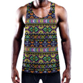 Colorful Native Navajo Tribal Print Men's Workout Tank Top