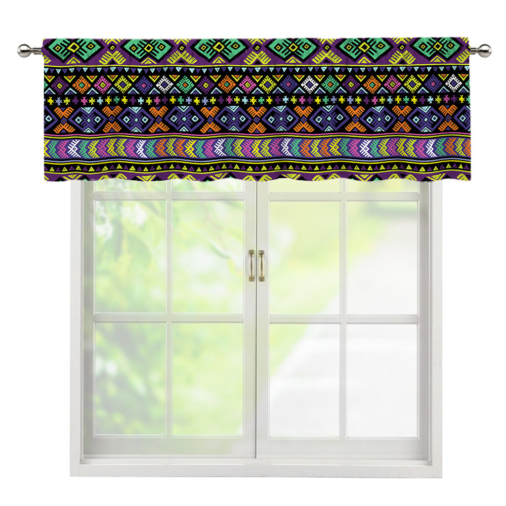 Colorful Native Navajo Tribal Print Window Valance