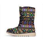Colorful Native Navajo Tribal Print Winter Boots