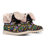 Colorful Native Navajo Tribal Print Winter Boots