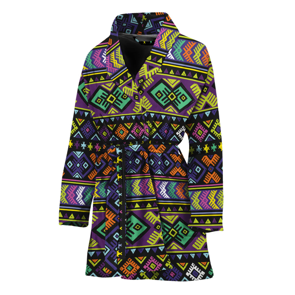 Colorful Native Navajo Tribal Print Women's Bathrobe