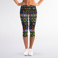 Colorful Native Navajo Tribal Print Women's Capri Leggings