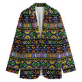 Colorful Native Navajo Tribal Print Women's Cotton Blazer