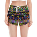 Colorful Native Navajo Tribal Print Women's Split Running Shorts
