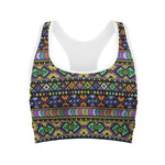 Colorful Native Navajo Tribal Print Women's Sports Bra