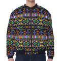 Colorful Native Navajo Tribal Print Zip Sleeve Bomber Jacket