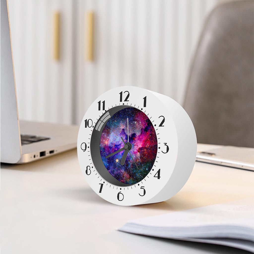 Colorful Nebula Galaxy Space Print Alarm Clock