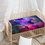 Colorful Nebula Galaxy Space Print Baby Crib Sheet