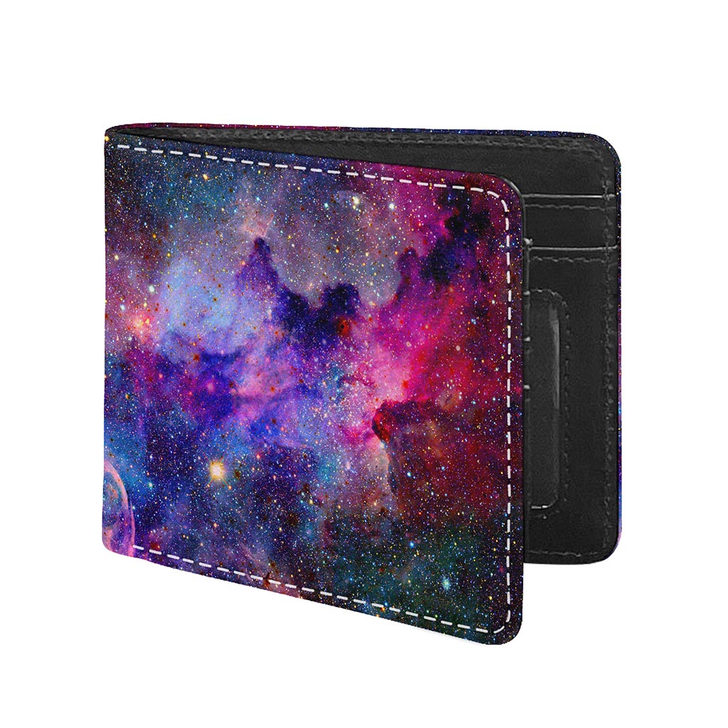 Colorful Nebula Galaxy Space Print Bifold Wallet