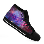 Colorful Nebula Galaxy Space Print Black High Top Sneakers