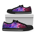 Colorful Nebula Galaxy Space Print Black Low Top Sneakers