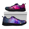 Colorful Nebula Galaxy Space Print Black Running Shoes