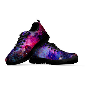 Colorful Nebula Galaxy Space Print Black Running Shoes