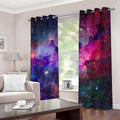 Colorful Nebula Galaxy Space Print Dimout Grommet Curtains