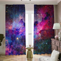 Colorful Nebula Galaxy Space Print Dimout Pencil Pleat Curtains