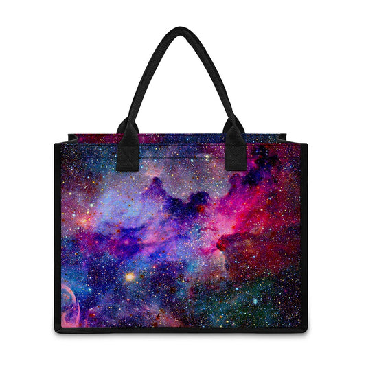 Colorful Nebula Galaxy Space Print Canvas Tote Bag