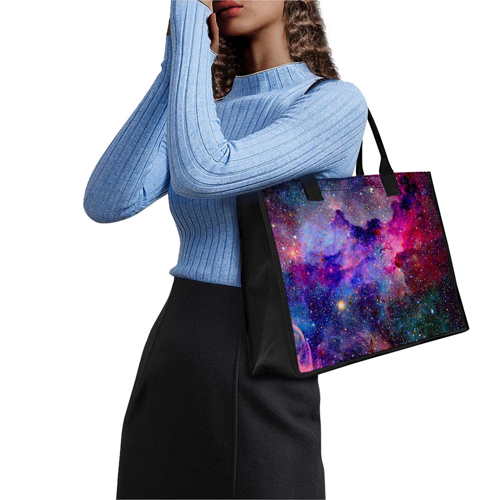 Colorful Nebula Galaxy Space Print Canvas Tote Bag