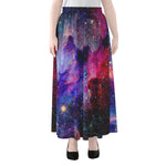 Colorful Nebula Galaxy Space Print Chiffon Maxi Skirt