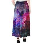 Colorful Nebula Galaxy Space Print Chiffon Maxi Skirt