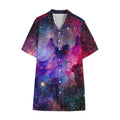Colorful Nebula Galaxy Space Print Cotton Hawaiian Shirt