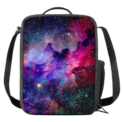 Colorful Nebula Galaxy Space Print Crossbody Lunch Bag