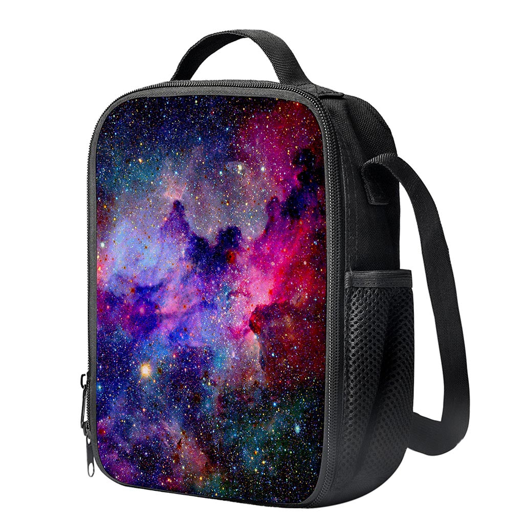 Colorful Nebula Galaxy Space Print Crossbody Lunch Bag