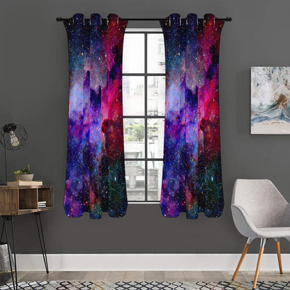 Colorful Nebula Galaxy Space Print Curtain