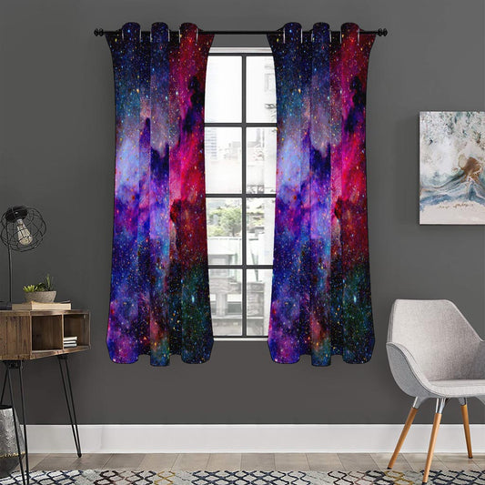 Colorful Nebula Galaxy Space Print Curtain