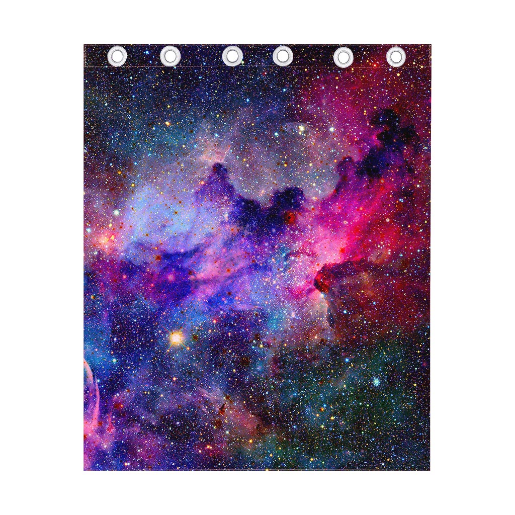 Colorful Nebula Galaxy Space Print Curtain