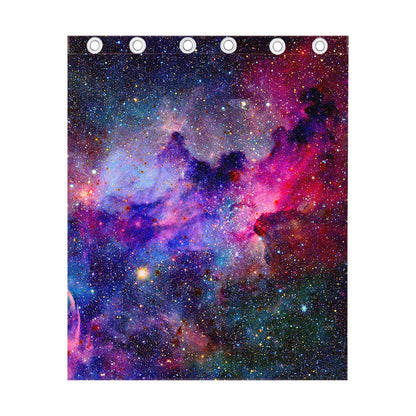 Colorful Nebula Galaxy Space Print Curtain