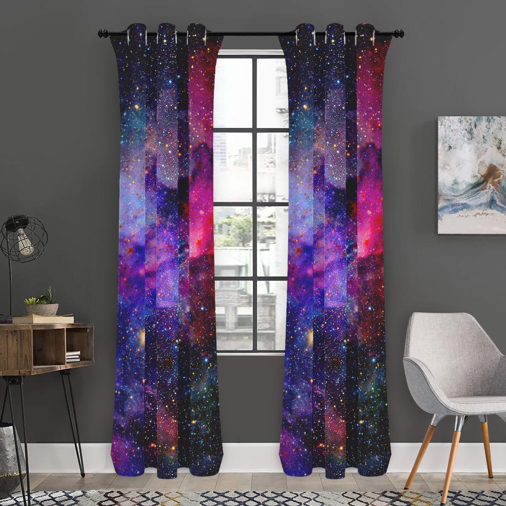 Colorful Nebula Galaxy Space Print Curtain
