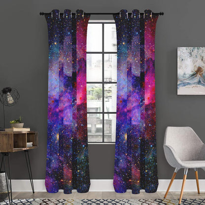 Colorful Nebula Galaxy Space Print Curtain