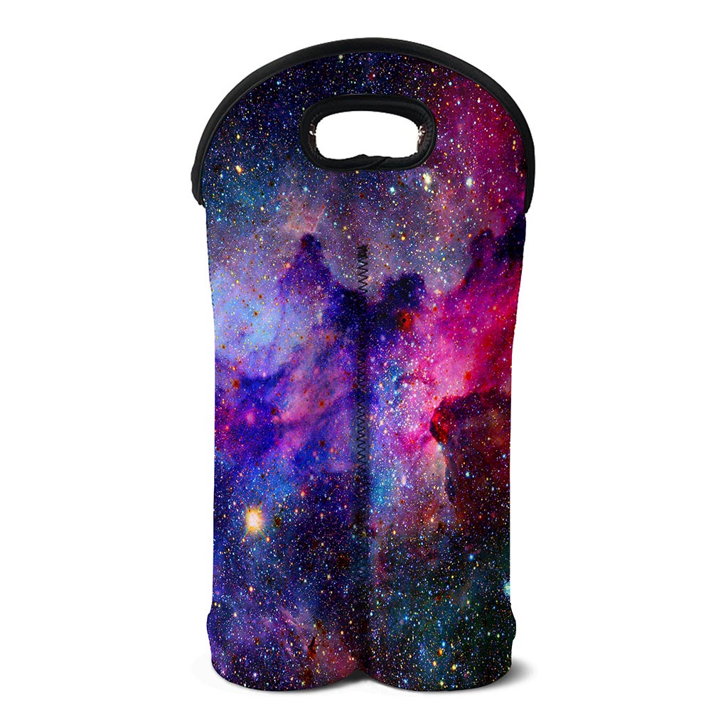 Colorful Nebula Galaxy Space Print Double Neoprene Wine Tote