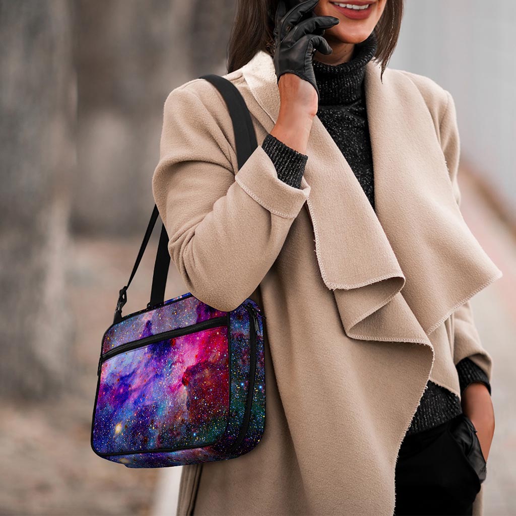 Colorful Nebula Galaxy Space Print Double Strap Bible Bag