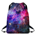Colorful Nebula Galaxy Space Print Drawstring Backpack
