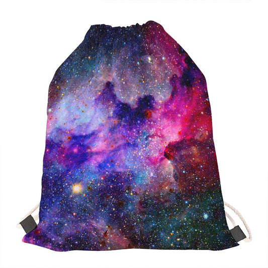 Colorful Nebula Galaxy Space Print Drawstring Bag