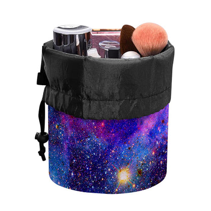 Colorful Nebula Galaxy Space Print Drawstring Makeup Bag