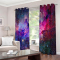 Colorful Nebula Galaxy Space Print Extra Wide Grommet Curtains