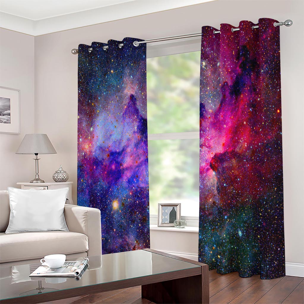 Colorful Nebula Galaxy Space Print Extra Wide Grommet Curtains