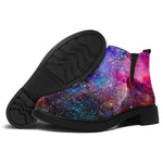 Colorful Nebula Galaxy Space Print Flat Ankle Boots
