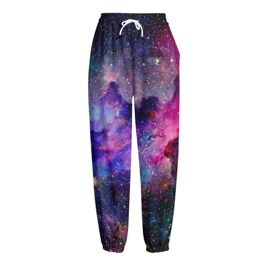 Colorful Nebula Galaxy Space Print Fleece Lined Knit Pants