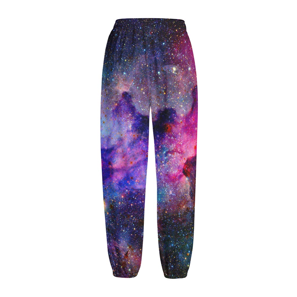 Colorful Nebula Galaxy Space Print Fleece Lined Knit Pants