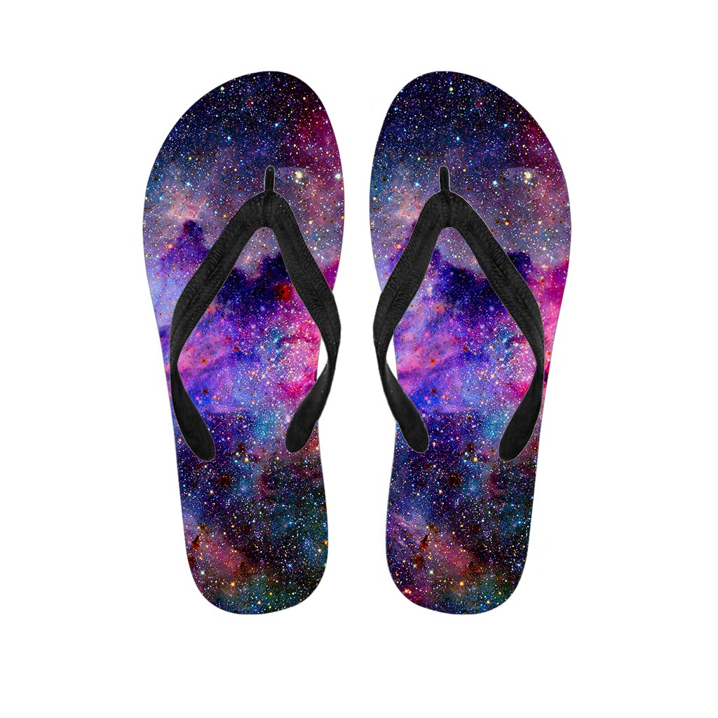 Colorful Nebula Galaxy Space Print Flip Flops